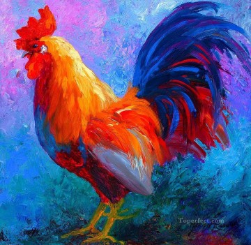 Fowl Painting - rooster impressionistic